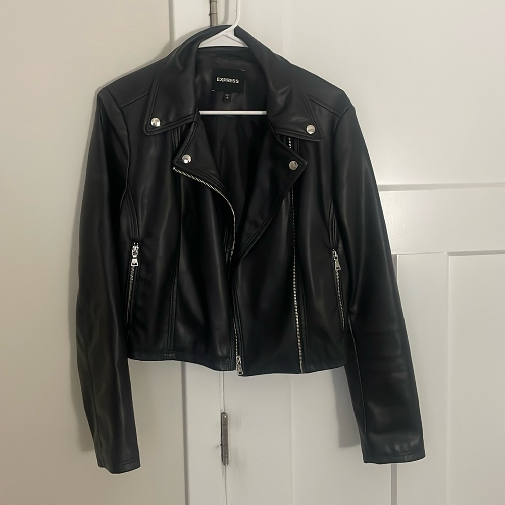 Express leather moto jacket